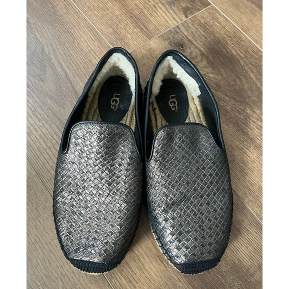 Ugg Sandrinne metallic basket espadrille slip on loafers size 7 - Picture 2 of 11